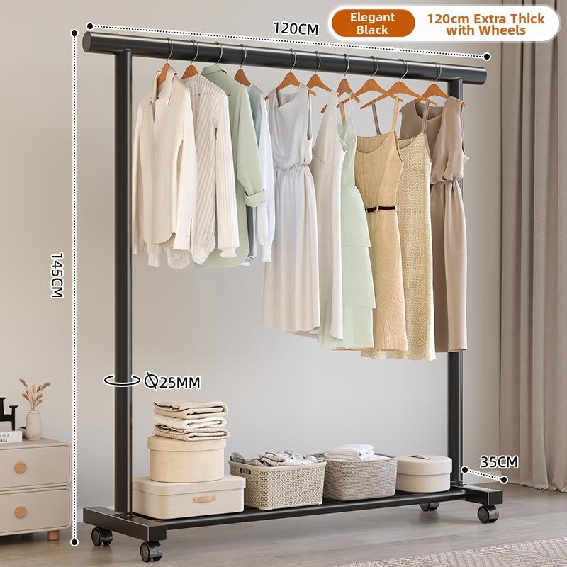 Simple Coat Rack, Movable Clothes Drying Rack, Freestanding Indoor Room Hanging Rack, Household Bedroom Clothes Storage Rack