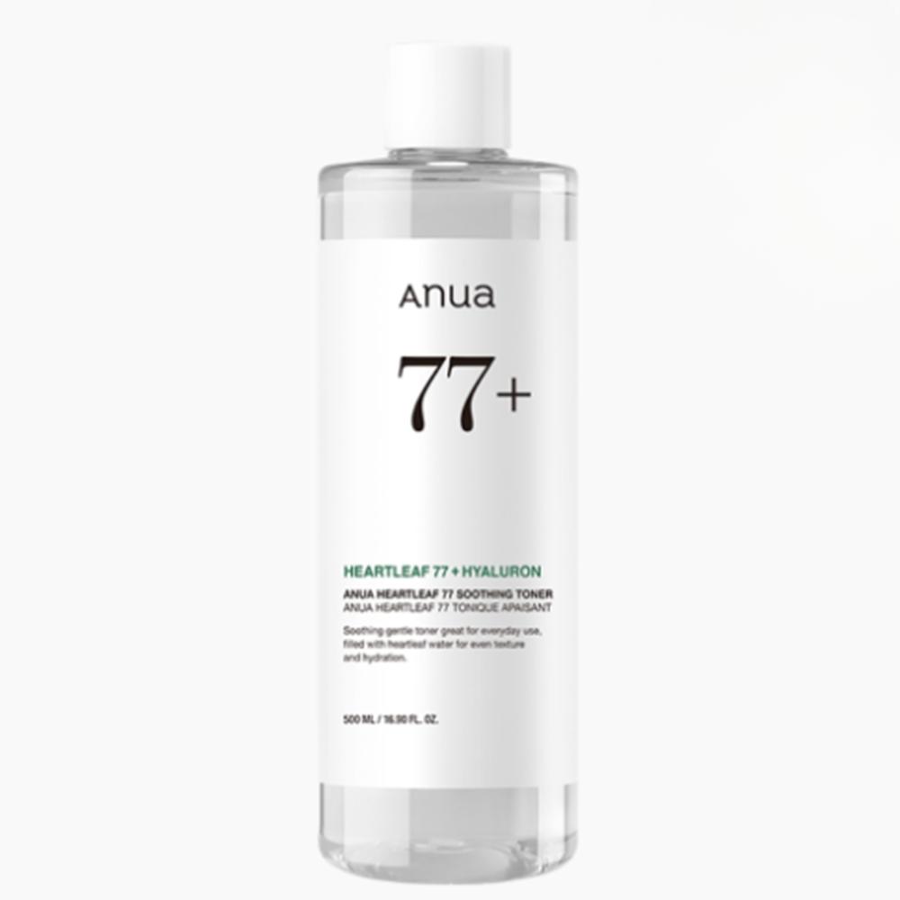 Anua Heartleaf 77 Soothing Toner 500ml + Moist Skin Pack Cotton Pads 1 Pack