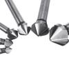 6Pcs 6.3-20.5mm Chamfering End Mill Cutter 3 Flute Round Shank 90 Degree HSS Countersink Deburring Tapered Drill Bit