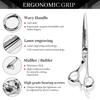6.0” Damascus Pattern Hairdressing Scissors Set: Straight, Serrated & Thinning Scissors
