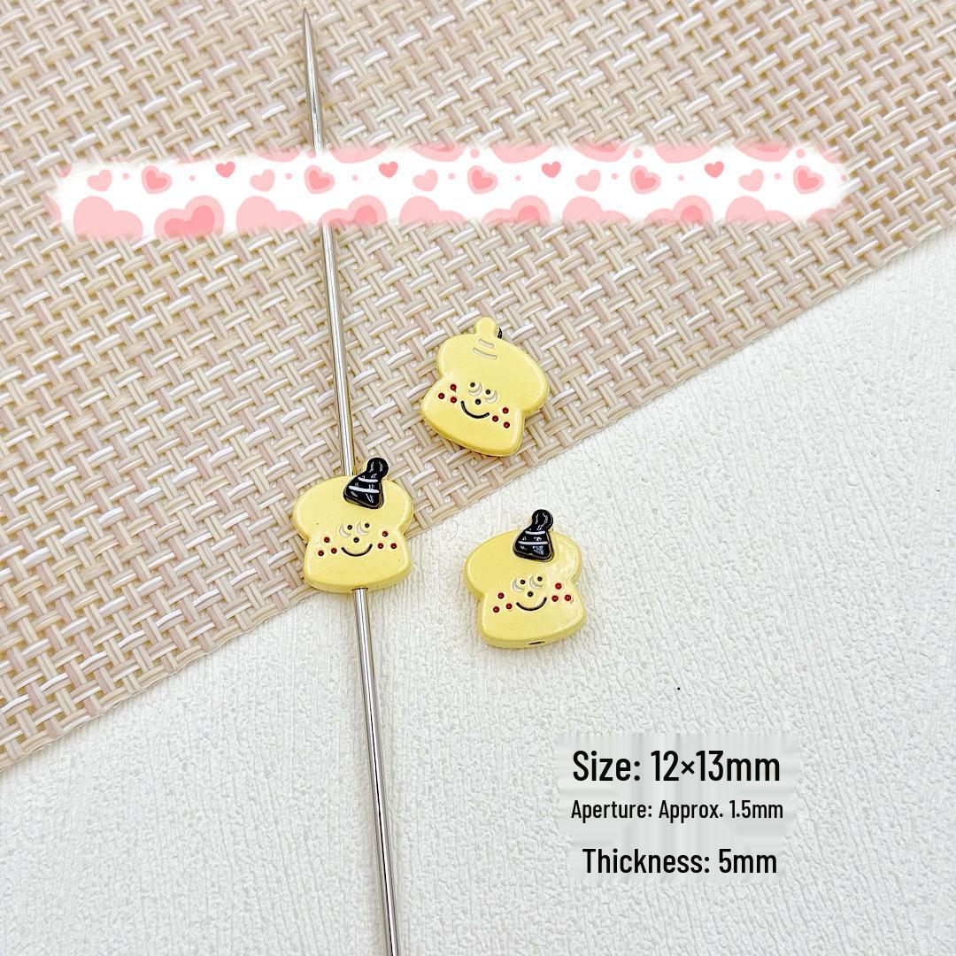 Colorful Cartoon Toast Toaster Beaded Phone Lanyard and Hair Accessory Single Price