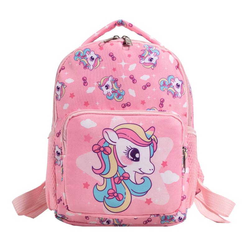 

Cartoon Cute Unicorn Backpack Animal Print Design For Preschool Use Classroom Pink Horse Head