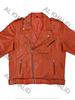 AL KHALID Men's Leather Jacket Orange Genuine Lambskin Leather Jacket Motorcycle