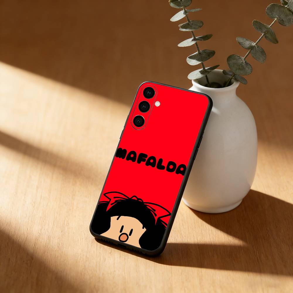 Funny Cartoon M-Mafalda Phone Case For Samsung Galaxy A20,21s,22,31,32,52,53,72,73,80,91 Soft Black Shell