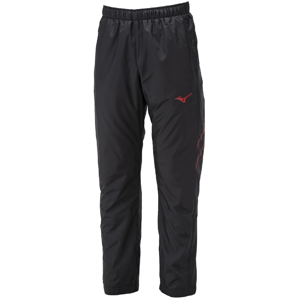 Breath Warmer Pants for and Size S Thermo-lined Training, Moisture-Wicking Heat-Generating, MC-LINE 32MFA631, Black/Chinese Red,