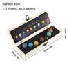 Natural Crystal 9-Planets Ball Solar System Sun with Rock Quartz Stones Wooden Box Beads Desktop Decorative Item