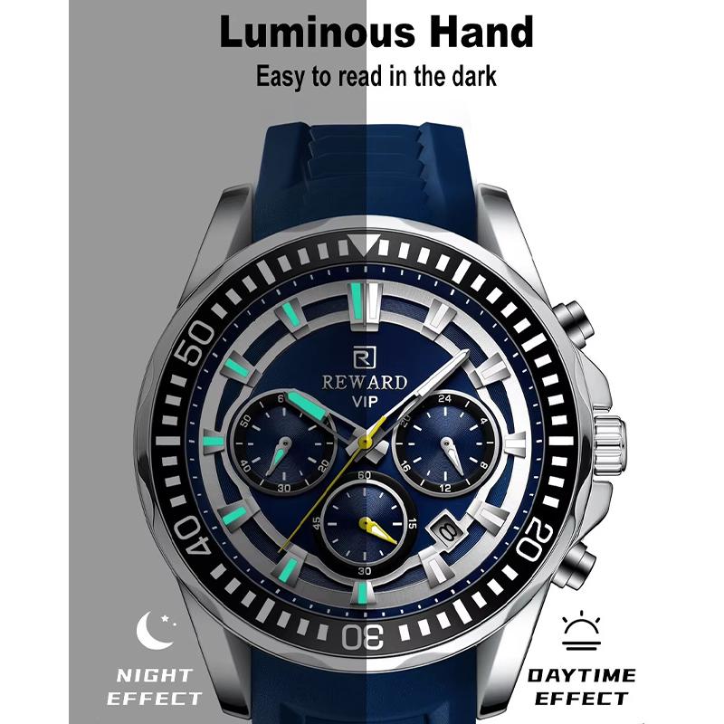 Herrenuhren Blau Wasserdicht Chronograph Sportuhr Quarz für Herren Armbanduhr Militärische Herren Analoguhr