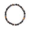 Jbans Classic 6 Tiger Agate Cube Mixed Gemstone Bracelet (C2503Ac1266_Bk)