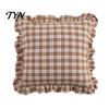 Federe Minimaliste Moderne per Cuscini, Copricuscino Ruffle, Fodera a Quadri in Cotone con Bordo Arricciato, 18x18 Pollici Accessori per la Casa del Soggiorno 20x12