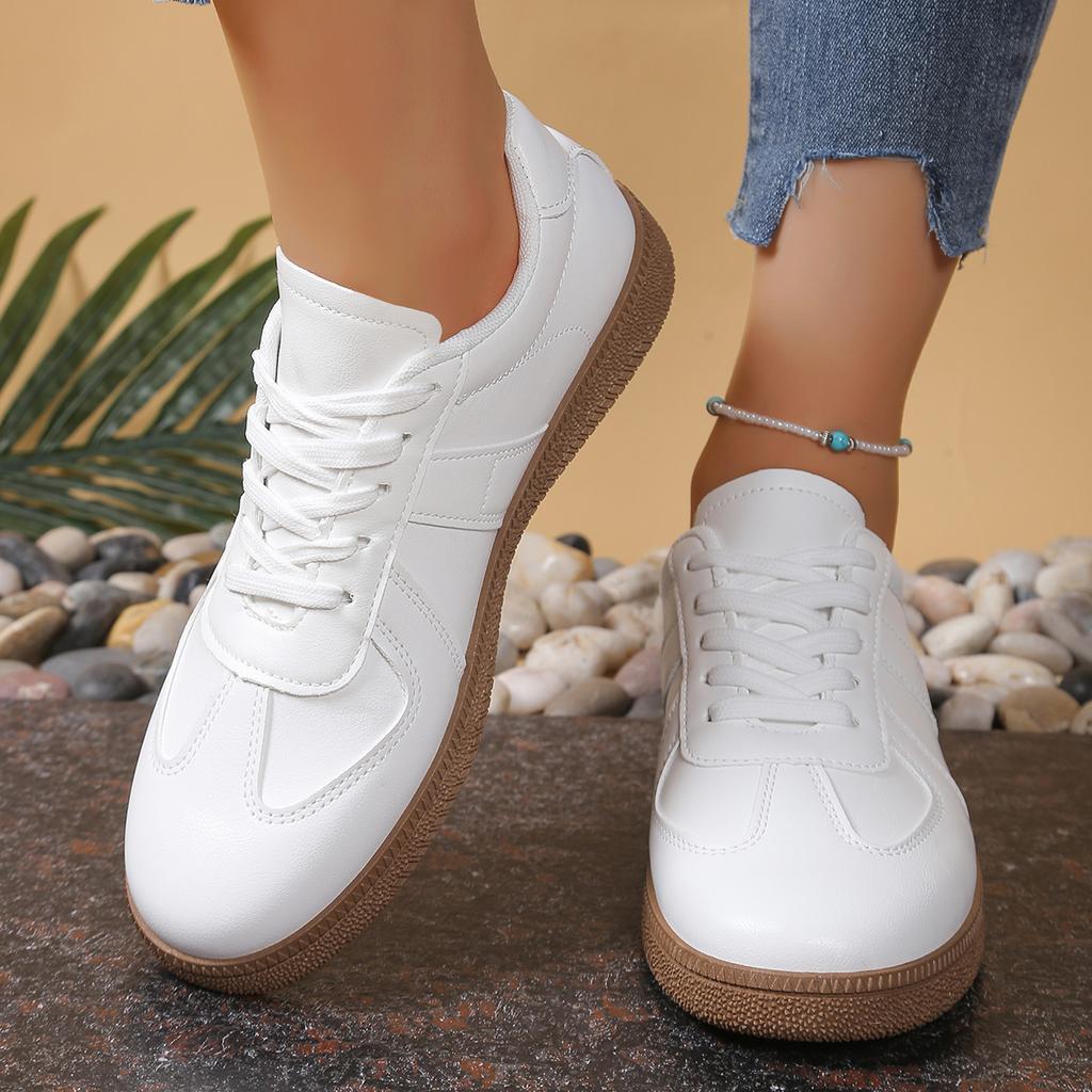 Fashionable New Lace Up Round Head Sexy Sports Walking Shoes for Women Spring and Autumn Anti Slip Comfortable Casual Shoes