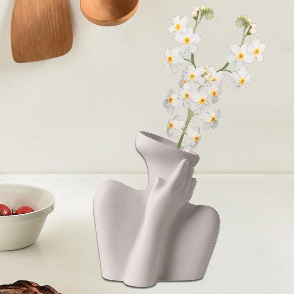 Ceramic Flower Vase Decorative Stand Accs Tabletop Planter for Dried Flower Arrangement Housewarming Desktop Bedroom Birthday