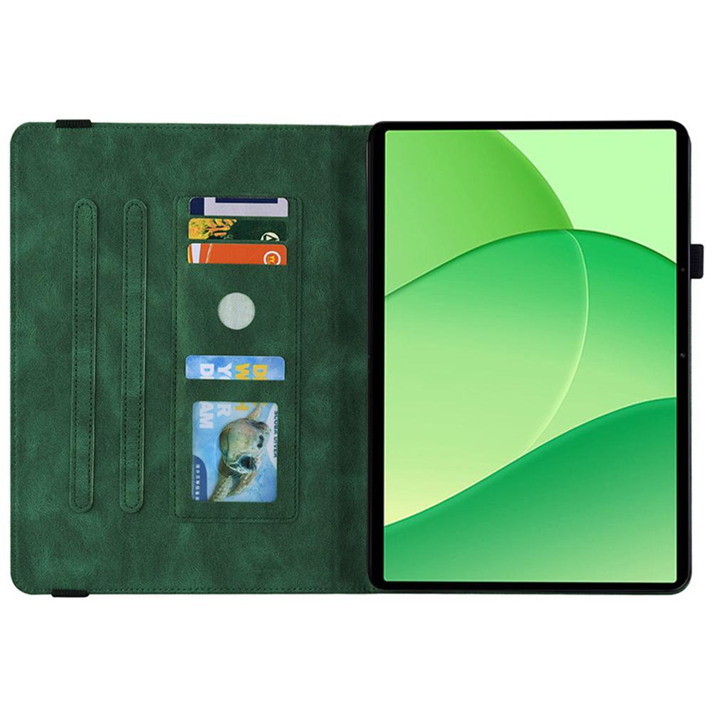 For Oppo Pad SE Case Butterfly Flower Imprint PU Leather Tablet Cover with Card Slots