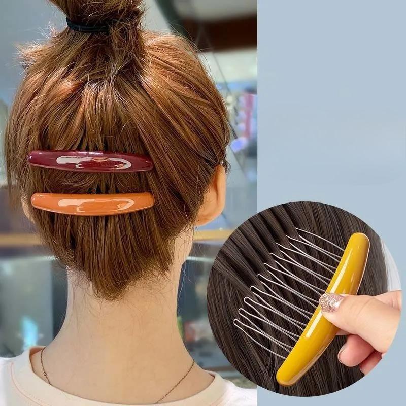 Hair Comb and Hairpin Combination for Simple Side Parting Hair Clips for Hair Without Any Trace At The Back of The Head and For Messy Hair At The Top.