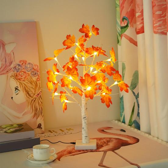 Maple Trees with Lights DIY Branches Maple Leaf Light Fall Thanksgiving Decorations for Home Wedding Indoor Party