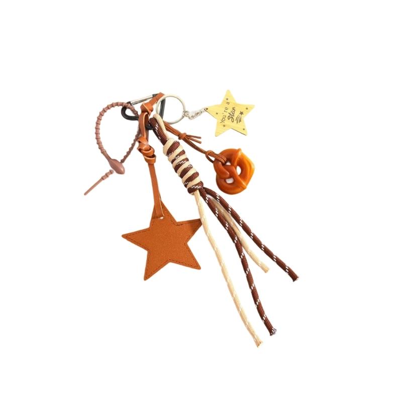 Multipurpose Star Shaped Bag Charm Displaying Animal Print And Strong PU Bags Pendant Fahsion Key Accessories