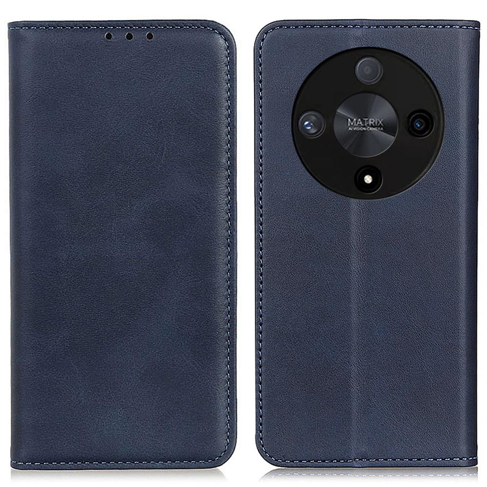 

For Honor X9b 5G/Magic6 Lite 5G Case Split Leather+TPU Wallet Phone Cover Blue