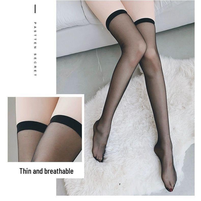Muran Black Over-the-Knee Slimming Thigh-High Socks - Trendy, Seductive, Seam Back Stockings for Women
