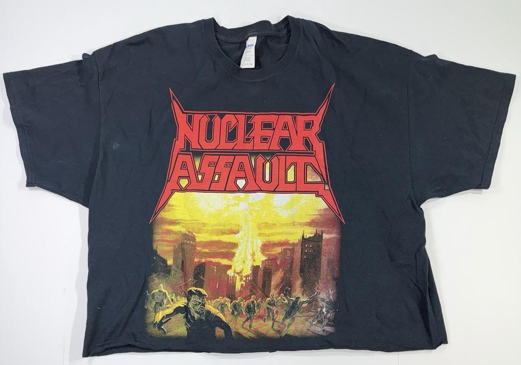 Vintage 90s Nuclear Assault Cropped Thrash Metal Band T Shirt Black 2XL Unisex T-Shirt