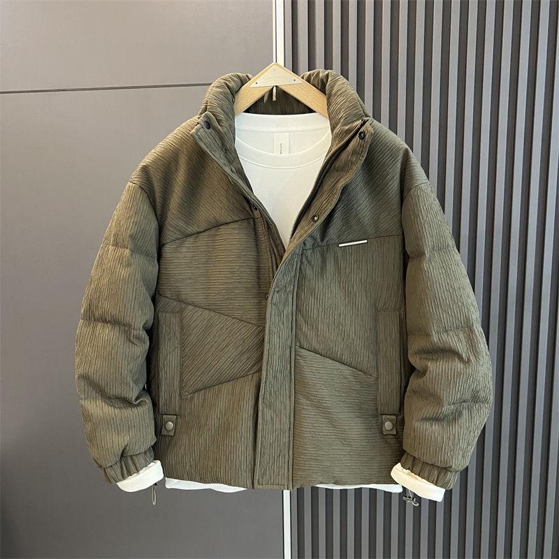 

Men s Korean Style White Duck Down Stand Collar Casual Winter Jacket 3XL (for 160-175 jin) зеленого кольору хакі