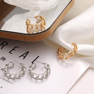 Simple and Creative New Hollow Chain Clause Earrings 10-piece Set of Female Personality Geometric Girl Earrings
