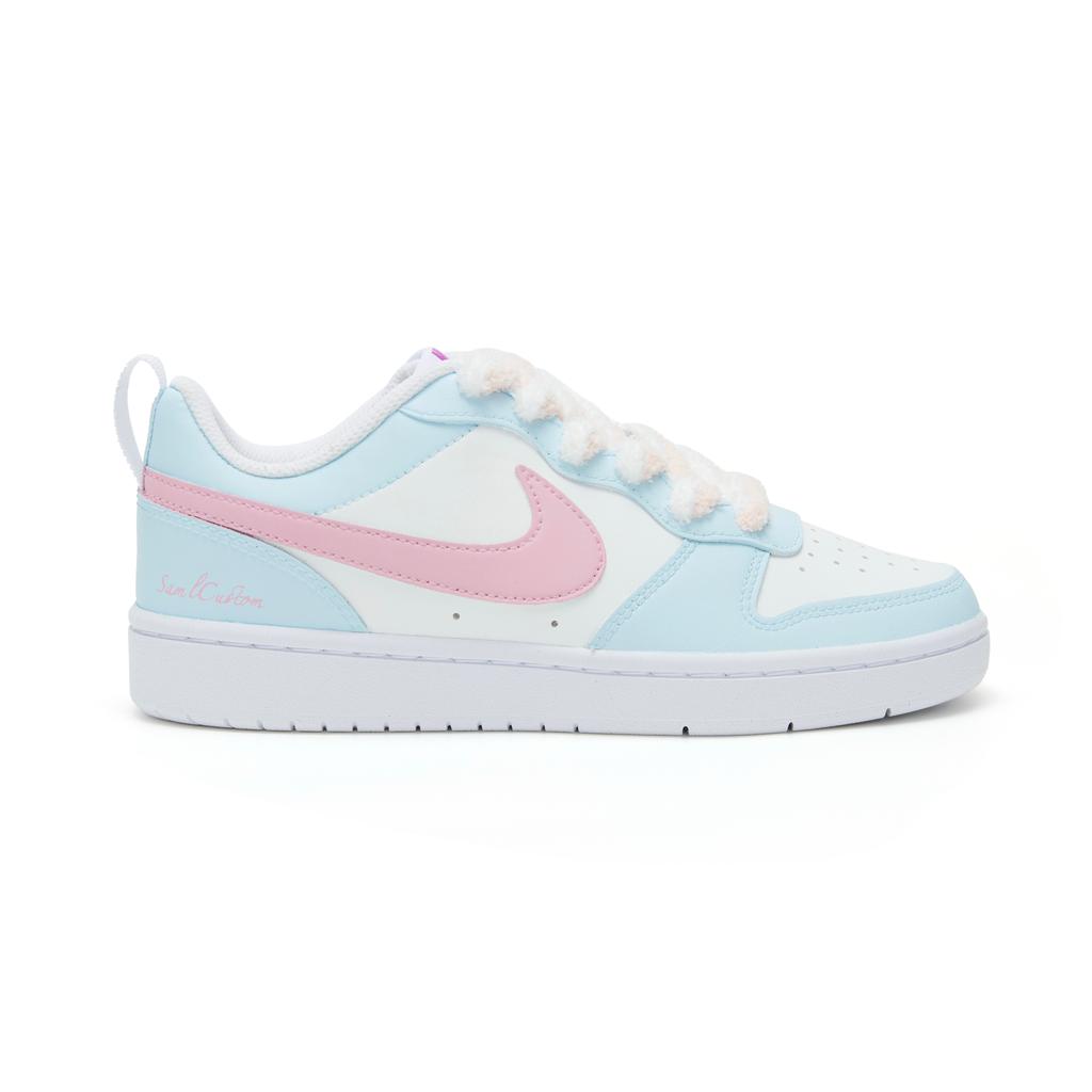 Nike Court Borough Low 2 Low top Skateboard Shoes Women's Pink Blue BQ5448-124(Team6-)