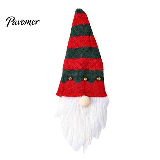 Xmas Elk Snowflake Striped Decor Christmas Gnome Wine Bottle Covers, Knitted Faceless Toppers, Santa Reindeer Holiday Table Dresser Elf Sleeves,