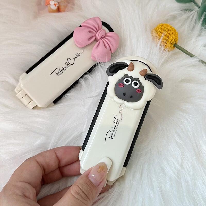 DingLe Portable Folding Air Cushion Comb with Makeup Mirror