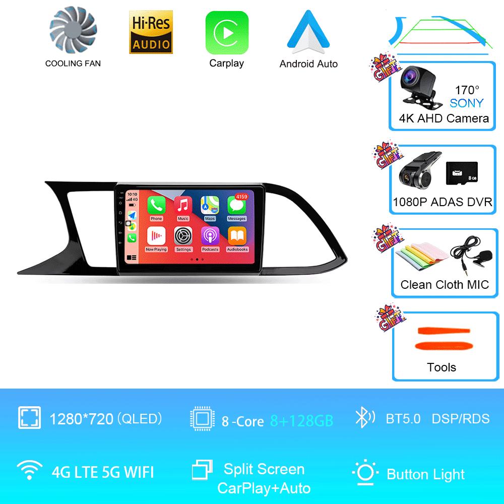 Car Radio Android 14 Carplay Auto For Seat Leon 3 MK3 2012-2020 GPS Navigation 4G WIFI Multimedia Video Player Stereo 360 Camera