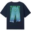 Levis Bequemes Lockeres T-Shirt mit Buchstabenaufdruck, lässig, Rundhalsausschnitt, kurze Ärmel, Herren-T-Shirts, Marineblau 002XG-0001