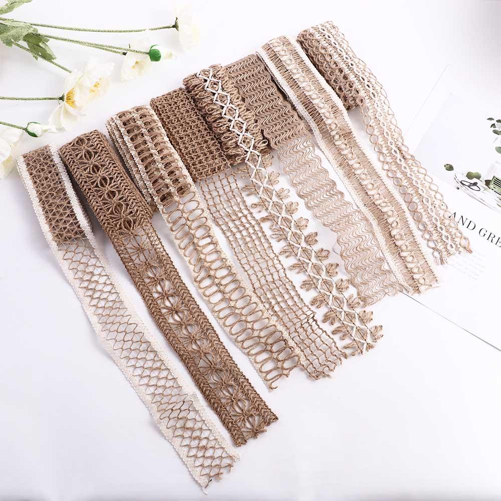 Lace Woven DIY Scrapbook Gift Box Decor Hemp Rope Burlap Roll Jute Ribbon Wedding Party Supplies