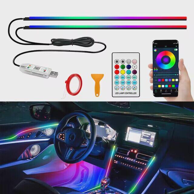 Colorful Car Interior LED Ambient Light: Flowing Acrylic Light Strip for Dashboard