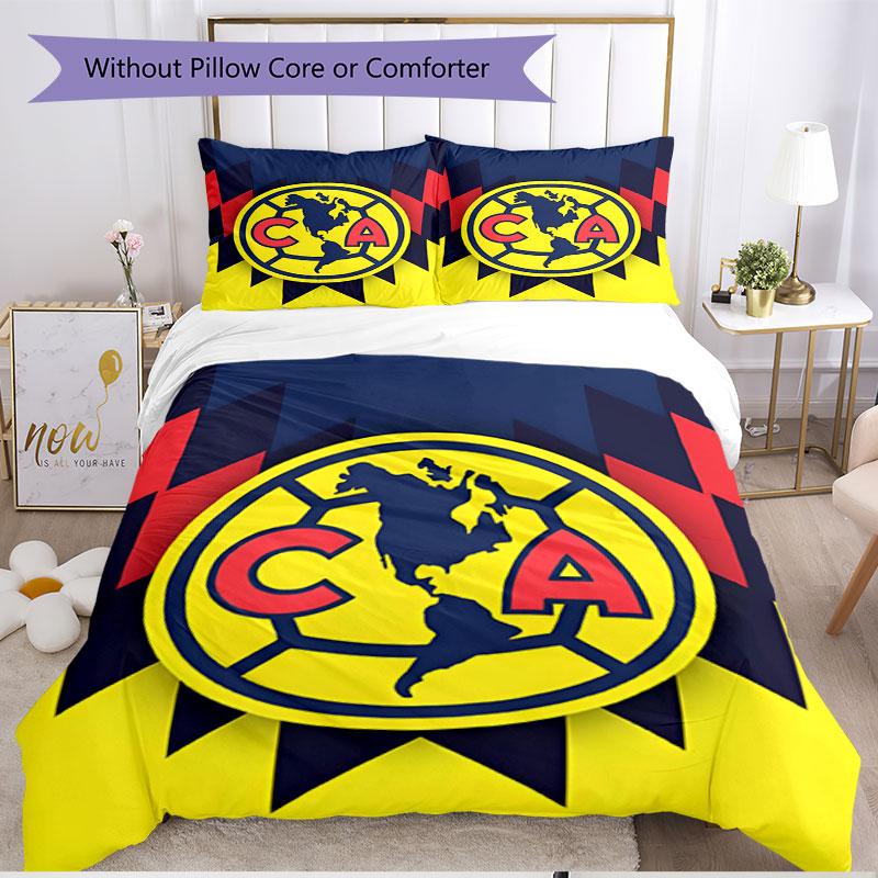 3pcs Duvet Cover Set (1*Duvet Cover + 2*Pillowcase, Without Core), Club America Print Soft All‑Season Bedding Set, Home Bedroom Decor Gift