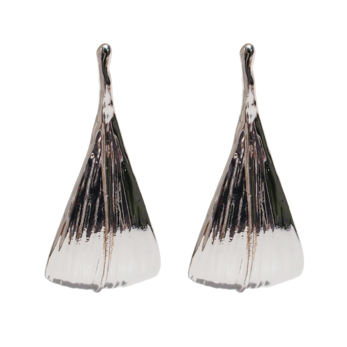 

Серьги из серебра с завитыми листьями и трехмерным дизайном, металлические серьги-гвоздики в виде листьев ветряных растений 777