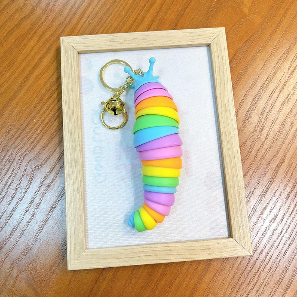 Plastic Colorful Sensory Slug Decompression Twist Flexible Fidget Toy Children