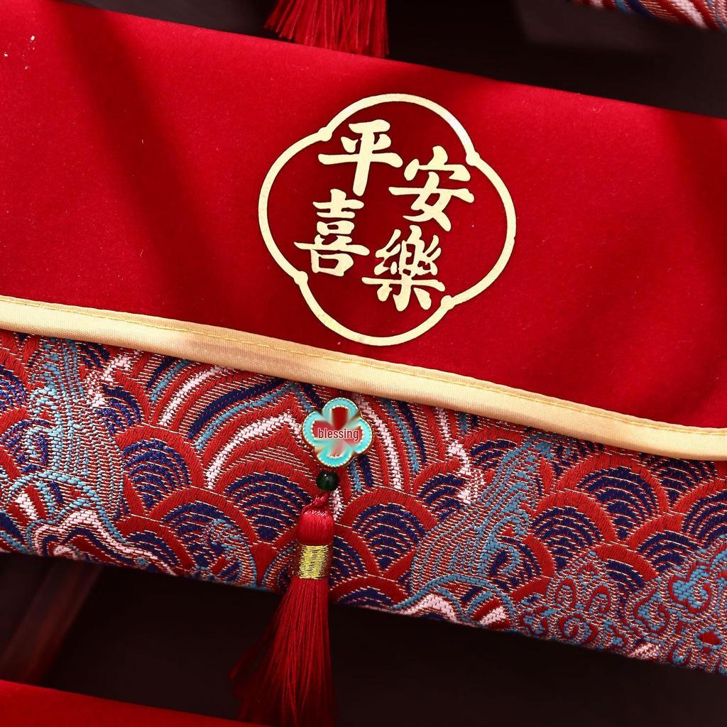 Elegant Wedding Red Envelopes 2026: High-Grade Fabric, Tea Ceremony Set, Parents' Address Change Pair.