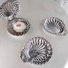 Shell Shape Embossed Food Tray Vintage Jewelry Storage Tray Dessert Plate Home Decoration