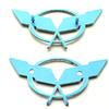 Paar-Set 1997-2004 Corvette C5 Front-Haubenemblem und Heckklappe 3D Gekreuzte Flaggen Abzeichen Ersatz für Corvette (Schwarz Rot)
