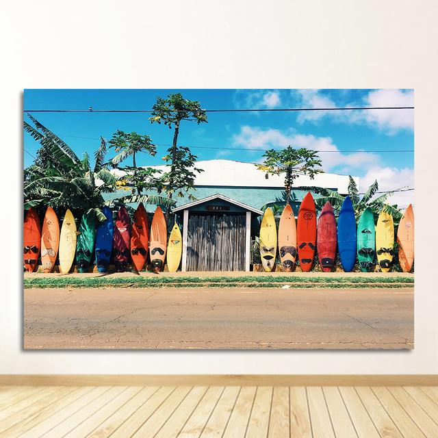 Quotes Wall Art Canvas Painting Nordic Posters And Prints Wall Pictures For Living Room Decor Sea Beach Surf Car Coconut Tree