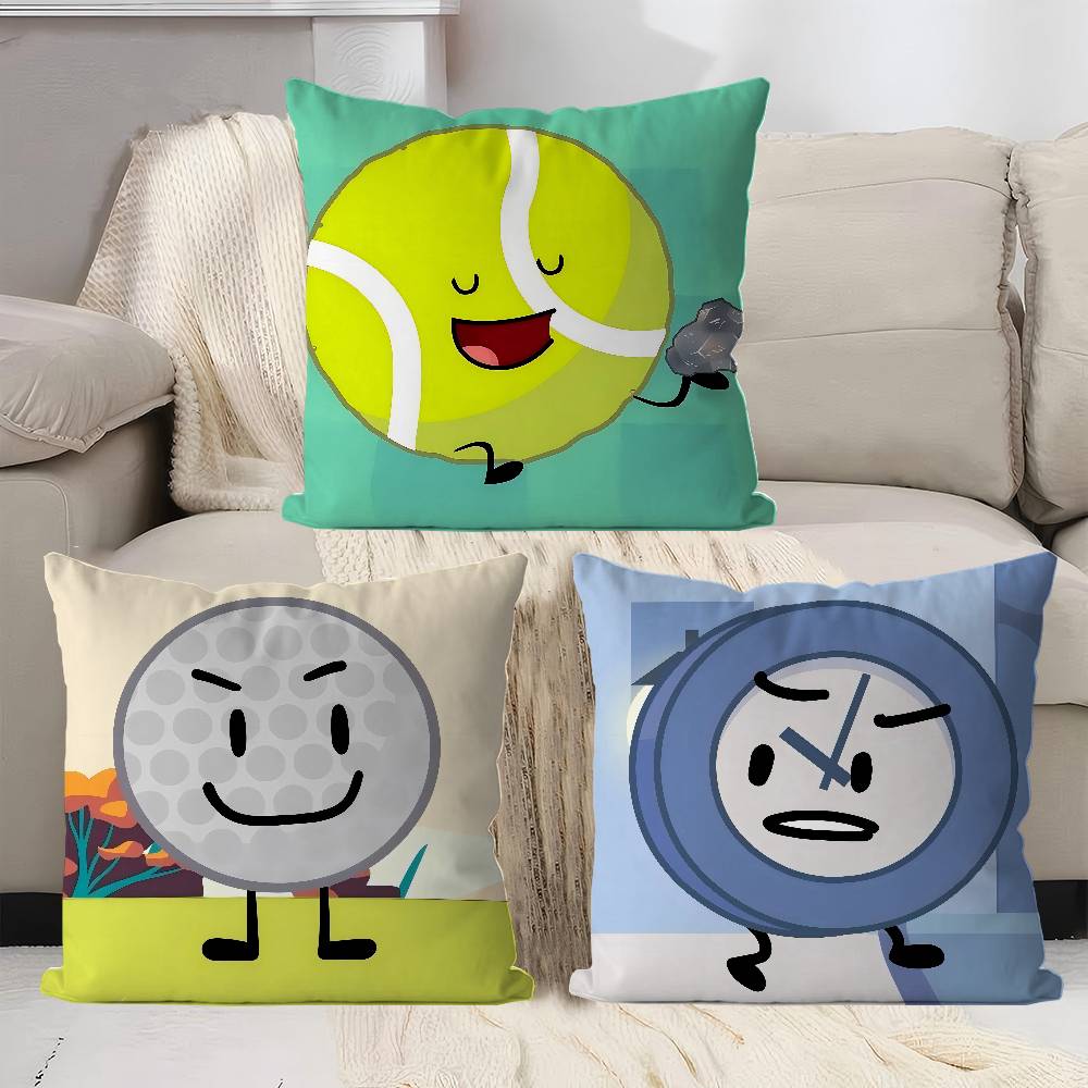 Cartoon B-BFDI Kissen Anime Kissen Sofa Bett Kopfkissenbezug Kissenbezug 45x45 cm Mode