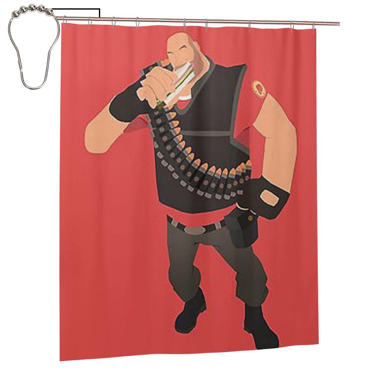 

Team Fortress 2 - Heavy Shower Curtain Bathroom Polyester Waterproof Bath Curtains With Hooks W60H190(CM)-1 Pcs