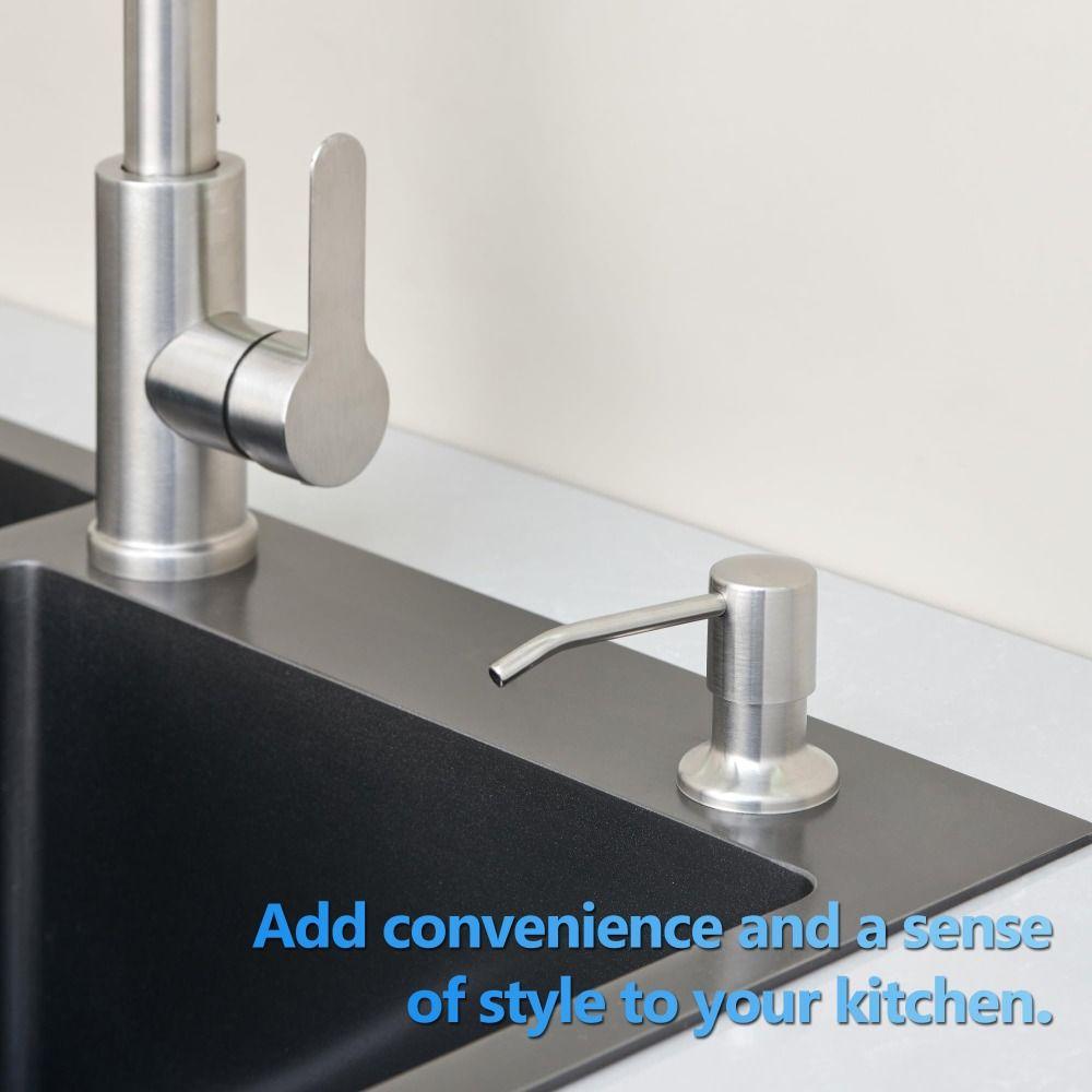 Brushed Nickel Built-in Soap Dispenser Hand Press Head Hand Press Dispenser Kitchen Use