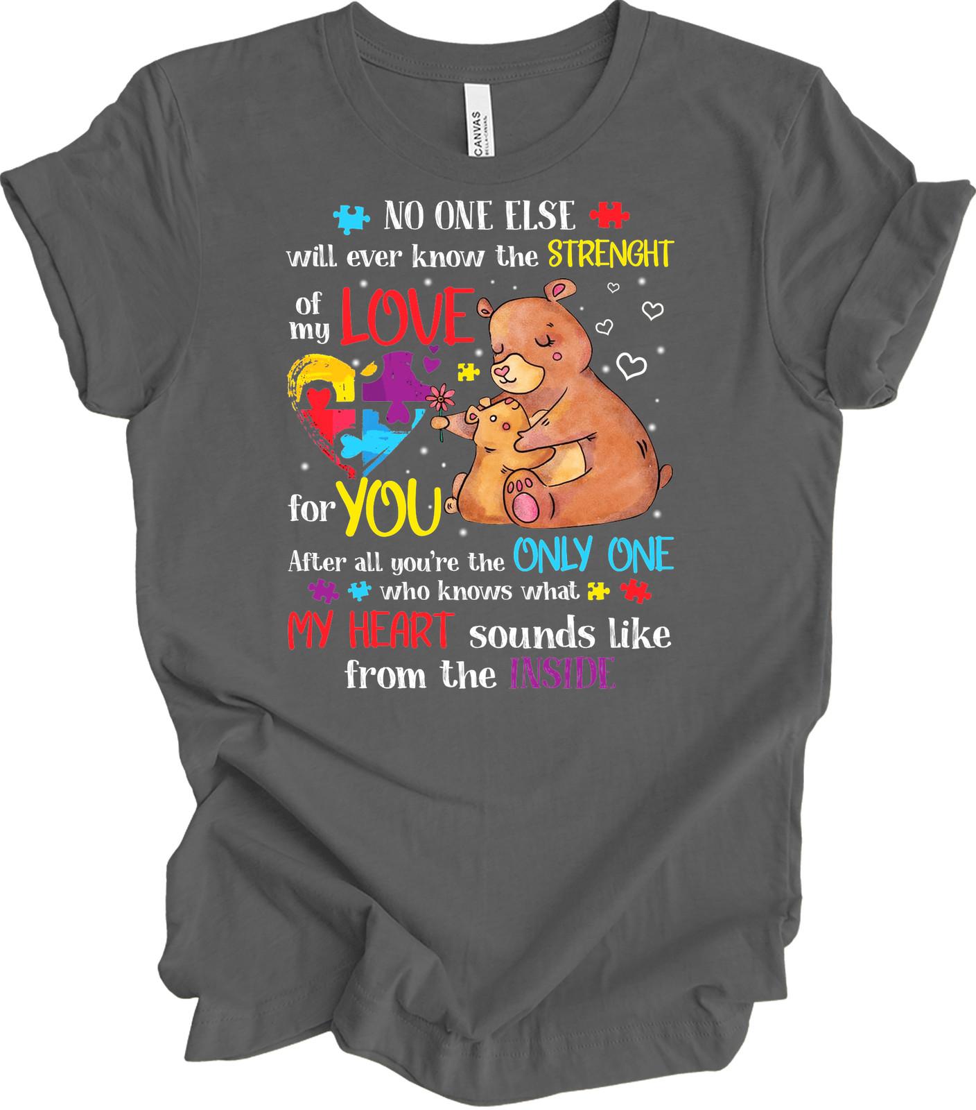 Teddy Bear Love Puzzle Heart T-Shirt - Gift for Parents XL