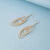 Personalized Exaggerated Hollow Circle Multi-Layer Rhombus Long Earrings, Metal Creative Earrings