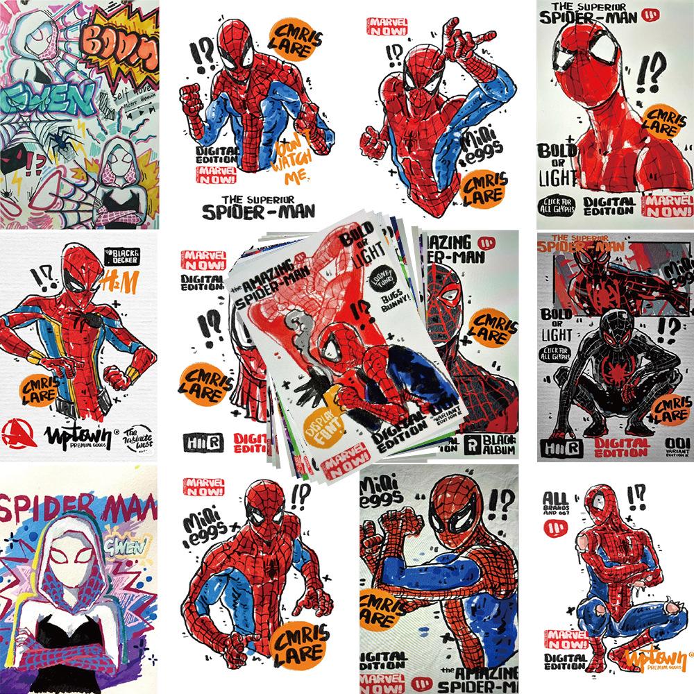 64 Hand-Drawn Spider-Man Graffiti Stickers for DIY Laptop and Phone Decor