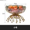 Nordic Golden Light Luxury Fruit Plate Living Room Coffee Table Creative Transparent Glass Candy Bowl Snack Plate Tableware
