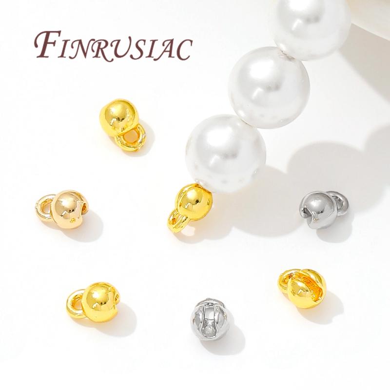 Lamps For Jewelry 18K Gold Plated End Caps For Jewelry Crimp Beads Cover Findings DIY Bracelets Accessories
