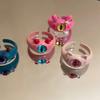 Pink Series~ Childlike Cute Meow Monster Ring Female Tide Index Finger Ring Design Niche Ring