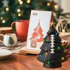 Resin Christmas Tree with Colorful LED Light 9.5cm High Illuminated Soccer Holiday Tree Ornament for Table Mantels