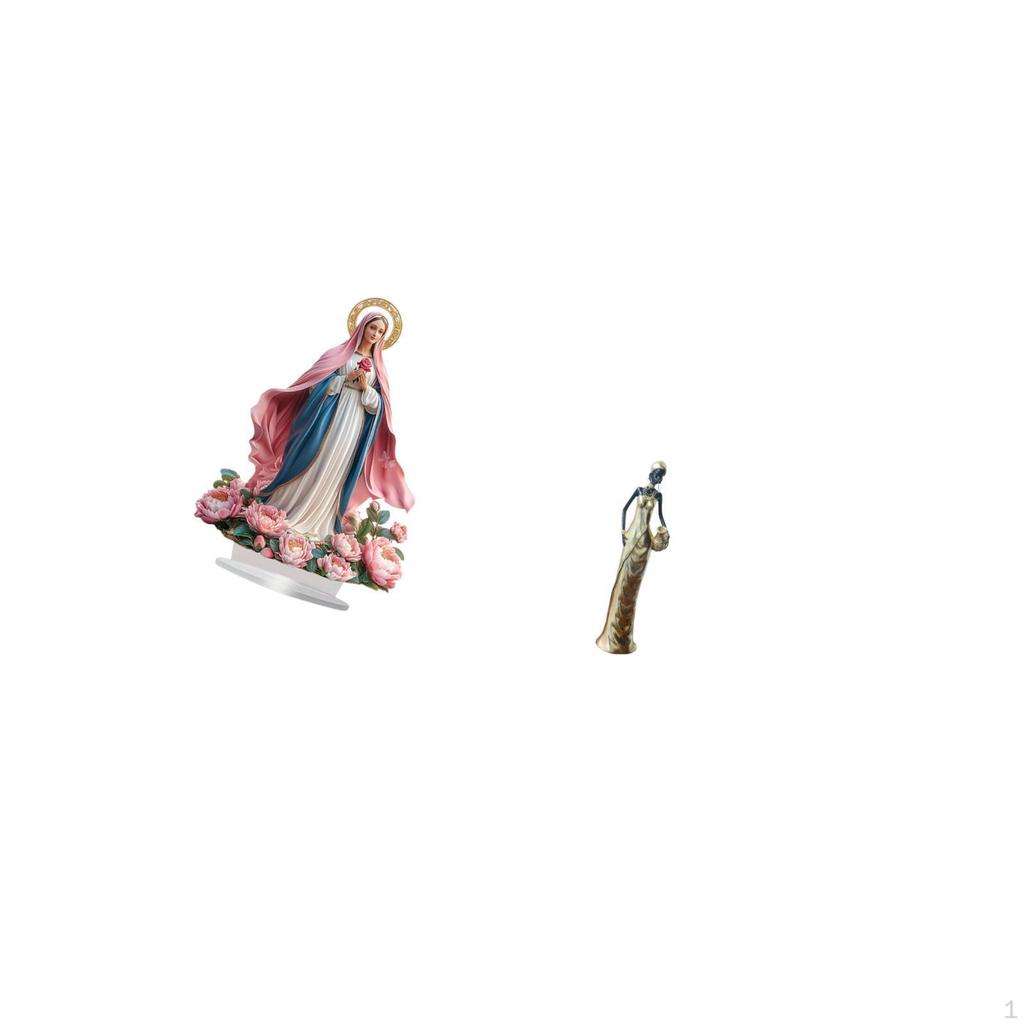 Nativity Scene Sculpture Acrylic Ornament Standing African Figurine Art Crafts Desktop