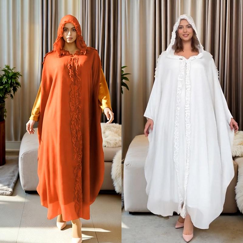 Dubai Hooded Dress: European & American Style, Turkish Cardigan, Loose Long Robe for Women